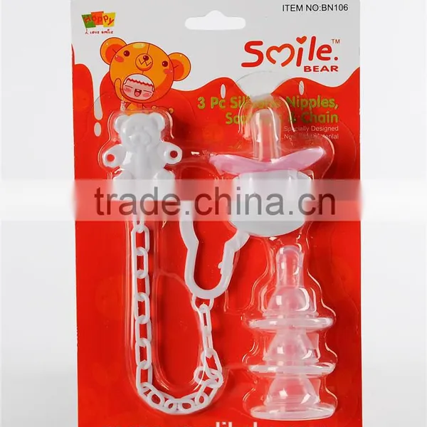 3PK Food Grade Baby Food Feeder With Pink Animal Pacifier photo-2