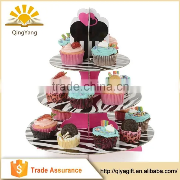 12" Cupcake Stand 3-Tier Cupcake Tree Zebra Party Favor Wedding Baby Shower Lot