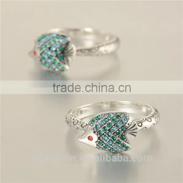Bulk Wholesale Italian Sea Fish Design Europen Value 925 Silver Ring photo-4