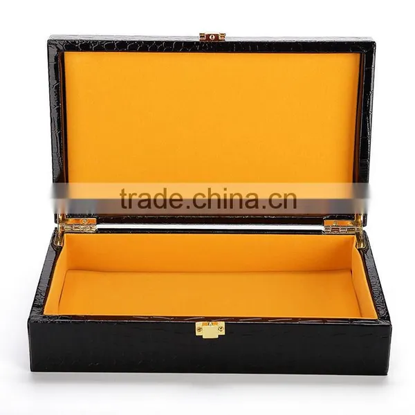 Chinese Factories Wholesale Custom High-grade PU Leather Gift Box, Black Crocodile Grain Packing Box photo-5