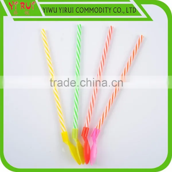 pp Drinking Straws Spiral Drinking Straws With Spoon Straw photo-3