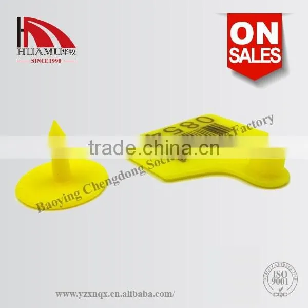 Buffalo Ear Tag With PE Material in Yellow 60*56 mm photo-4