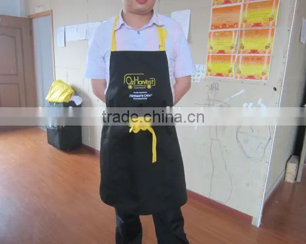 Hot Wholesale Super Good Quality Black Kitchen Cooking Embroidered Bib Apron photo-3