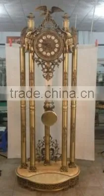 Home Luxury Decorative Gold Gilt Grandfather Floor Clock, Luxury 24K Gold Plated Floor Clock, Made of Copper&Marble photo-6