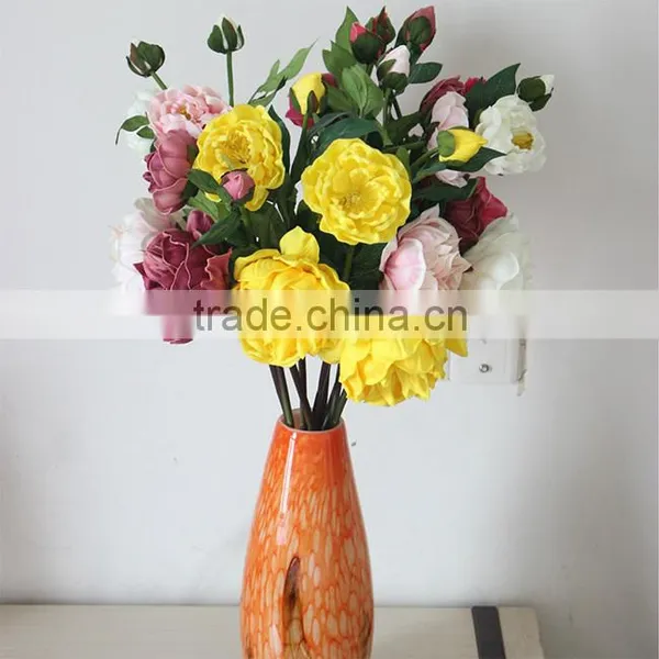 Wholesale Simulation Flowers Colorful Plastic Artificial Peony photo-2