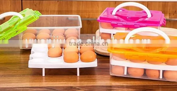 Small Order Portable Two Layers 24 Lattices Plastic Egg Storage Box photo-3