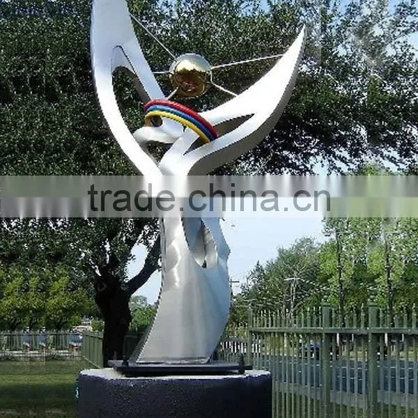 Modern Abstract Garden Sculpture Stainless Steel Statue Sculpture photo-2
