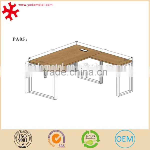 Modern Solid Wood L-shaped Executive Table Office Furniture Desk photo-2