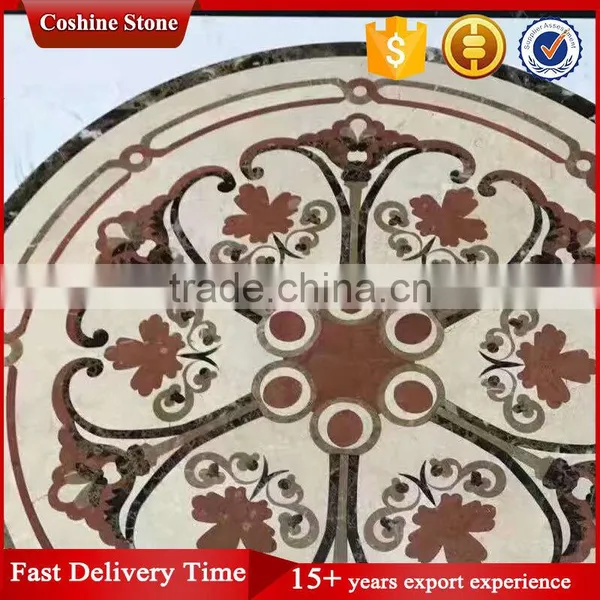 Round Flower Natural Marble Water Jet Inlay Flooring Design photo-2