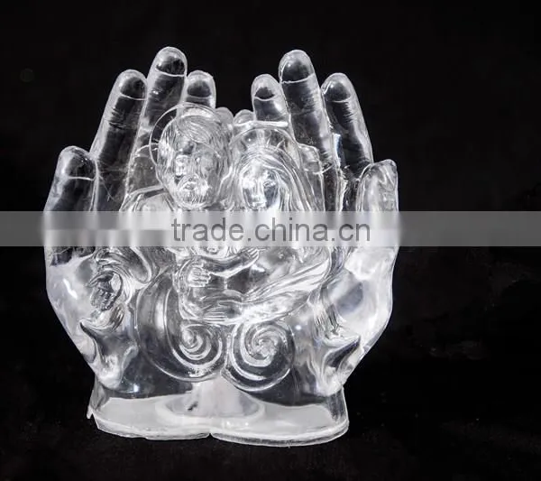 Clear Plastic LED Lighting Religious Taoism The Holy Father the Virgin Mary Christ Child