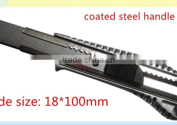 Coated Steel Handle Utility Knife With Blade 18*100mm
