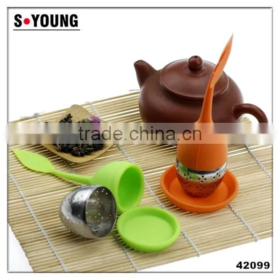 42099 High Quality Silicone Wire Mesh Filter Tea Ball,ss Tea Infuser Tea Strainer photo-2