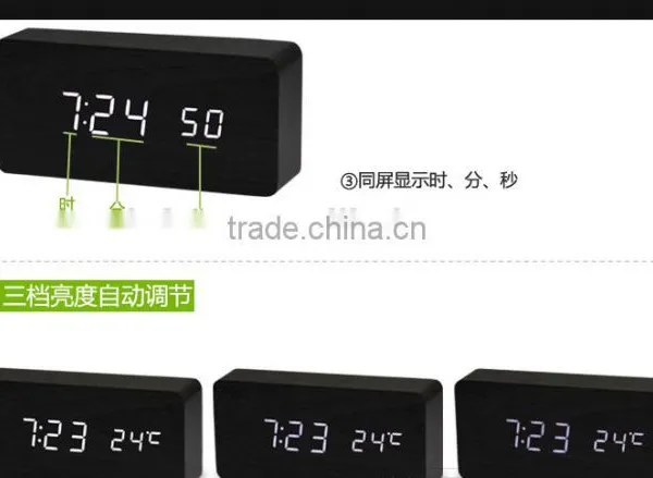 Creative LED Wood Clock;led Digital Clock;wood Carving Clock photo-4