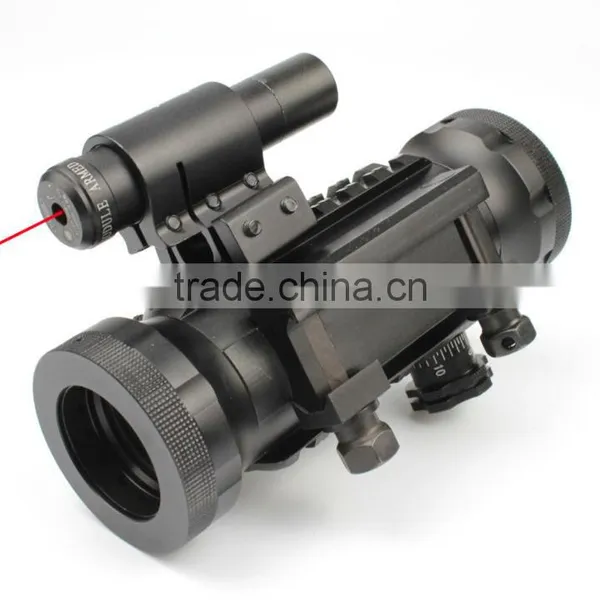 Compact Red Green Dot Riflescope With Red Laser Attached photo-3