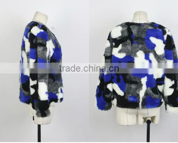 Multicolour Fashion Fox Fur 2014 Wool Overcoat Medium-long Fur Coat photo-3