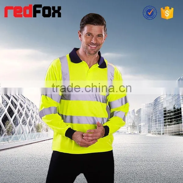 Full-size Printing T-shirt Mesh Fabric Reflective Safety T-shirt for Running Yellow Reflective Safety T-shirt With Long Sleeves photo-3