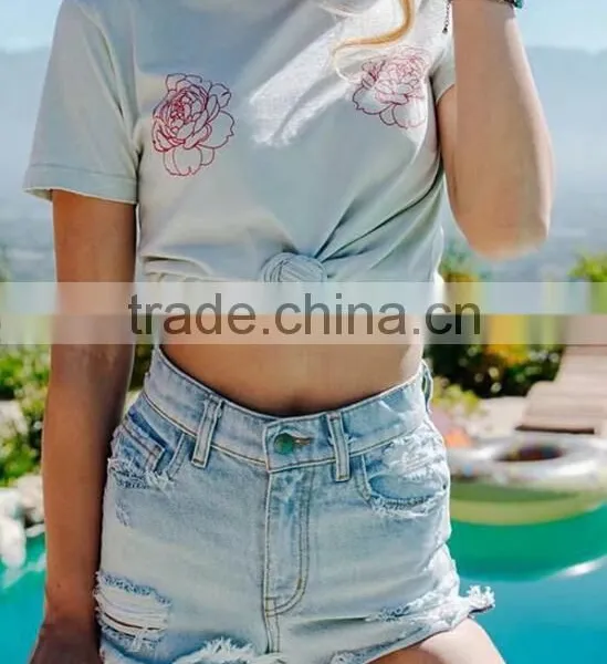 Runwaylover 150 Europe Style 2017 Women Sexy High Waist Hole Denim Shorts photo-5