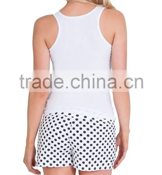Comfortable Heart Polka Dot Print Pajama Fashion Pajama Set photo-3