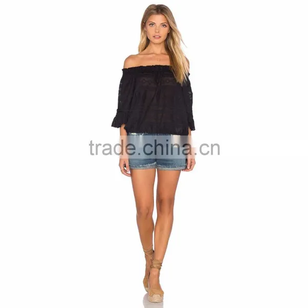 Women Off Shoulder Chiffon Style Blouse Patterns photo-4