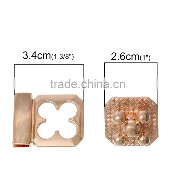Light Golden Flower Purse Twist Lock,Hardware Turn Locks For Handbags photo-3