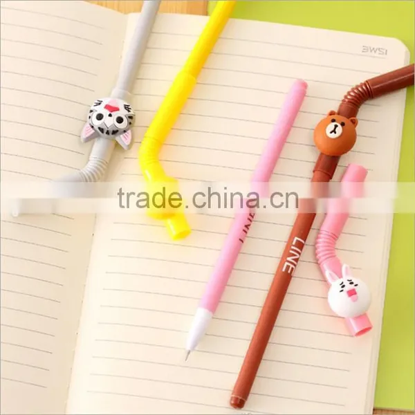 Cute Novel Cartoon Animal Pipe Sucker Shape Promotional Gel Pen for School Kids photo-2