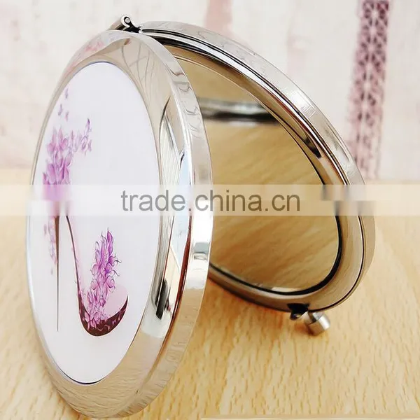 Dubaa Mother of Purple High Heel Shoes Design Double Magnifying Compact Cosmetic Makeup Hand Mirror photo-3