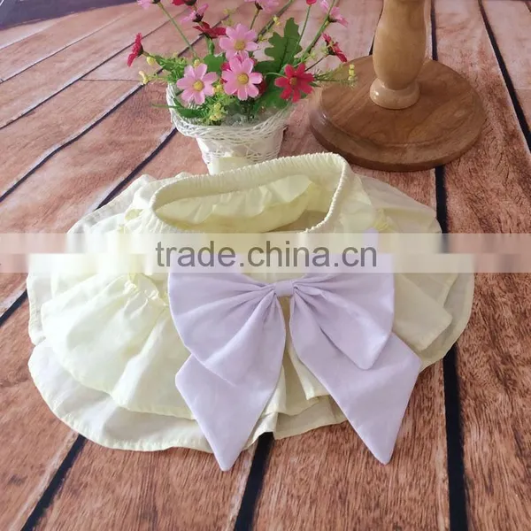 The Newest Design for Baby Girl Ruffle Raglan Blue Color Elastic Tutu Divided Skirt With Big Bowknot Plain Color Adorable Pants photo-4