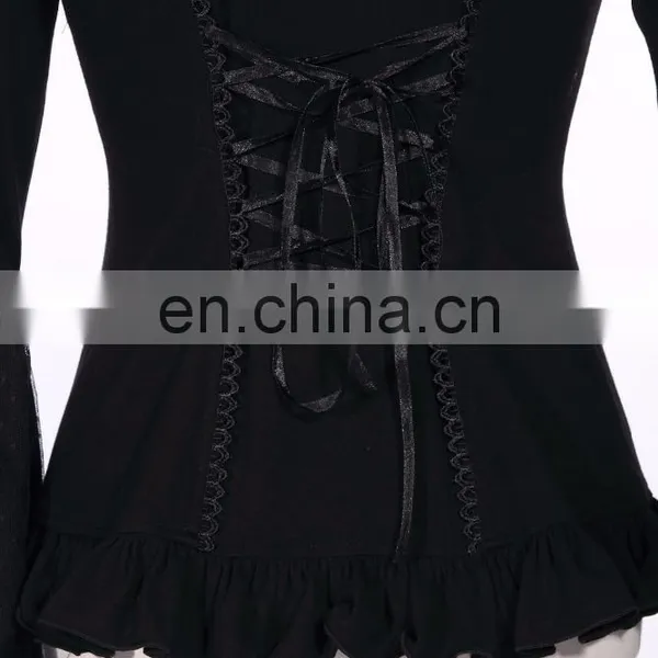Gothic Flared Long Sleeve Shirt With Flared Sleeves photo-4
