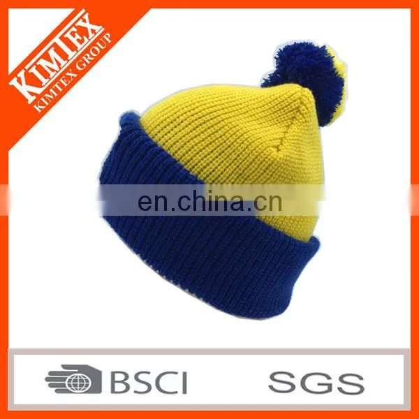 2017 Custom Colorful Pom Pom Knit Hat With Ball Top photo-4