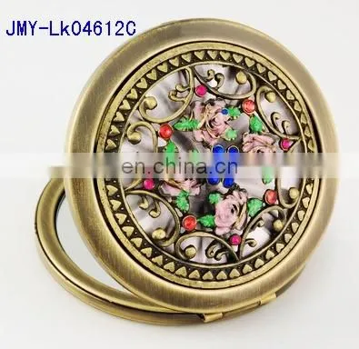 3D Hollow Decoration Antique Metal Make-up Mirror photo-3
