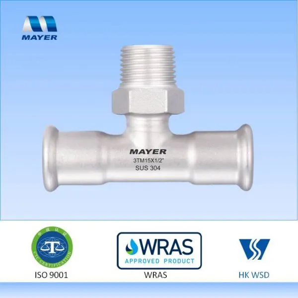 Stainless Steel Tee Fitting With Male Thread ProPress Fitting photo-2