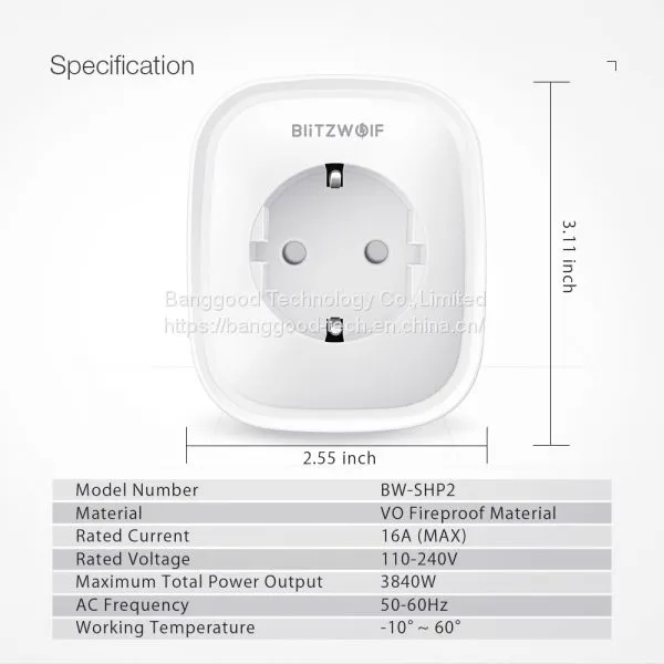 WIFI Smart Socket EU Plug 220V 16A Work With Amazon Alexa Google Assistant-EU Plug photo-5