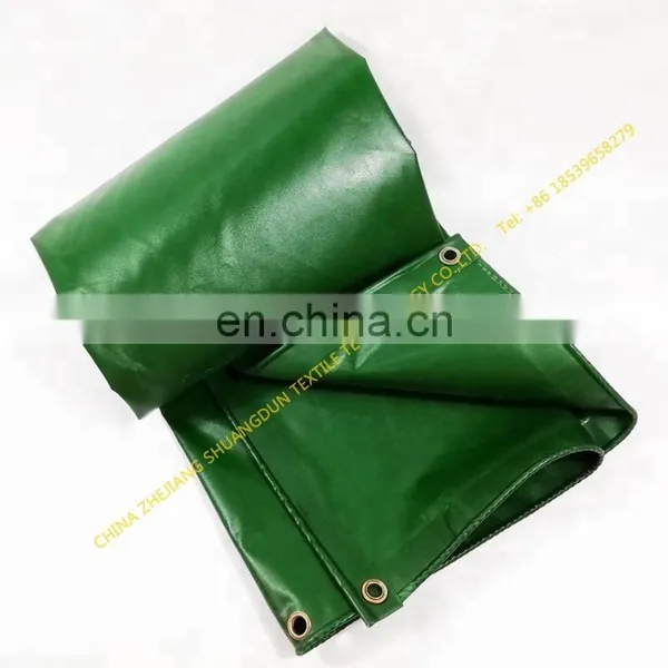 Rainproof Canvas Waterproof Tarpaulin Cover Cargo Tarpaulin Green Blue PVC Coated Fabric photo-3