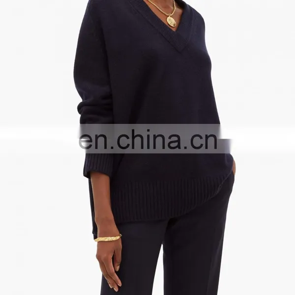 DiZNEW Oem 100% Pure Cashmere Sweater Custom Hand Knitted Intarsia Women Cashmere Sweaters photo-3