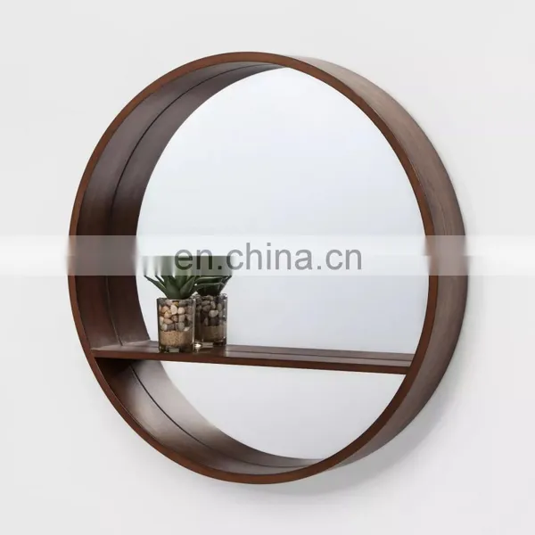 Decorative Round Moon Mirror With Shelf for Home Wall Hanging photo-5