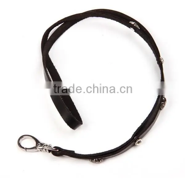Wholesale Crystal Handmade Phone Case Fashion Skeleton Custom PU Leather Mobile Phone Key Chain photo-3