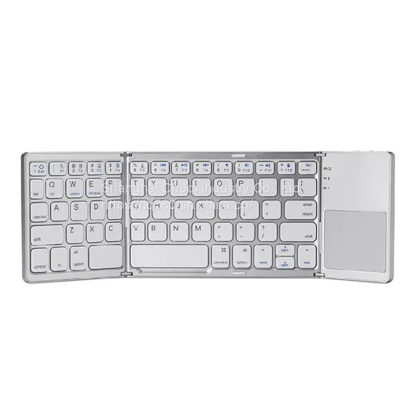 B033 Portable Three-fold Keyboard Wireless Bluetooth Folding Thin Digital Touch Three-system Mobile Phone Tablet Notebook photo-2