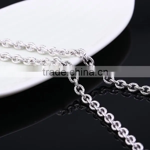 Simple Design Fashion Jewelry Rhodium Plated Cheapcable Chain Necklace photo-3