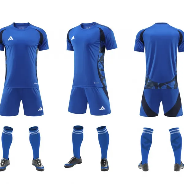 Children's Short-sleeve Soccer Uniform Set With Customizable Name and Number, Breathable Quick-dry Sports Jersey, Adult Training Clothes ... photo-2