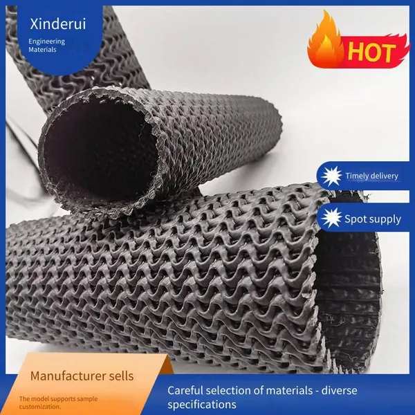 Xindebrui Rigid Perforated Drainage Pipe 75-160mm for Landscaping Blind Ditch and Underground Drainage, Corrugated Mesh