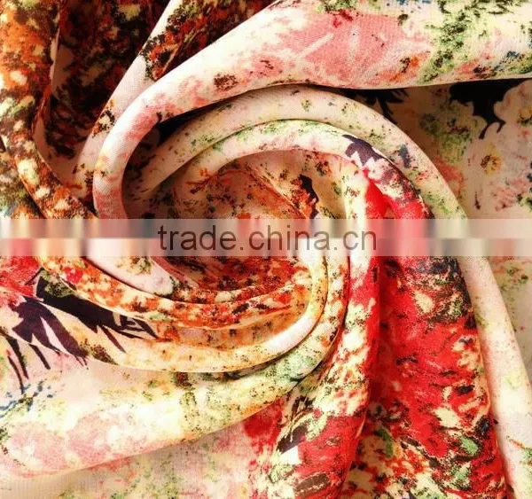 2015 Fabric Chiffon Print Flower Design for Women Dress photo-5