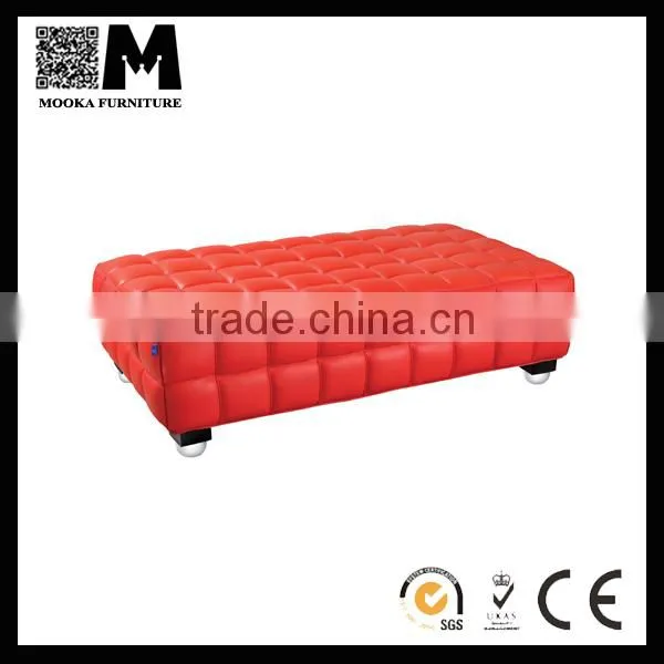 Modern Furniture Soft Leather Ottoman Classical Design Red Ottoman for Sale