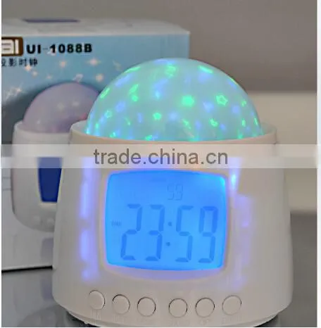 Alarm Clock 7 Colors LED Change Star Night Light Magic Projector Backlight Clock photo-2