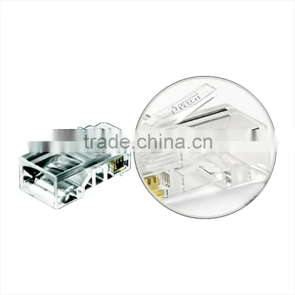 JVCOM RJ45 UTP Modular Plug for Cat6 Cable Connector Plug Gold-Plating Solid Pure Copper Nickelplate photo-2