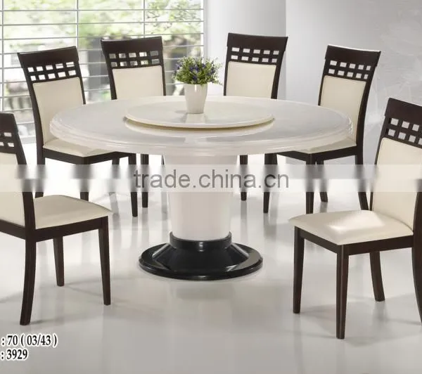 2015 Latest Stainless Marble Top Table Cushion Solid Wood Chair for Hong Kong Restaurant