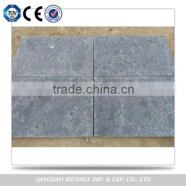 China Cheapest Flamed Pave Stone Blue Limestone Slab photo-6