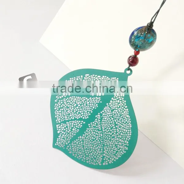 Custom Etched Coloring Antique Bookmark With Leaf Shape photo-2