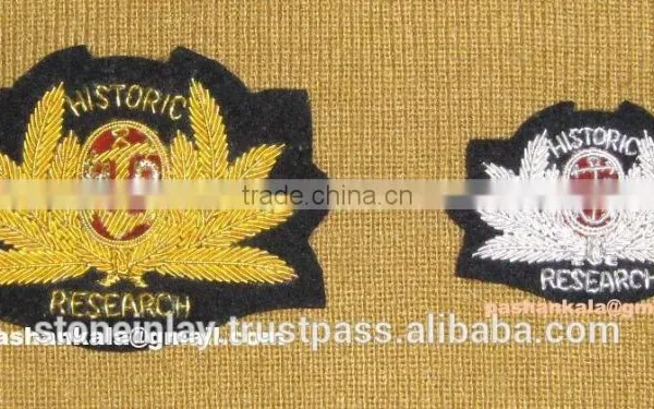 Embroidered Bullion Wire Blazer Badges / Embroidered Badges Bullion