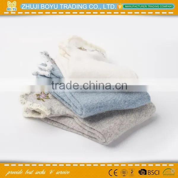 BY-161201 Angora Material Ladies Angora Socsk Casual Socks for Winter With Striped Pattern Quality Choice photo-2