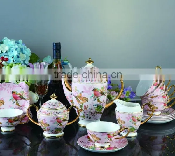 Gold Supplier Fine Bone China Material Coffe and Tea Sets photo-3